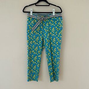 Cotton long pants with belt